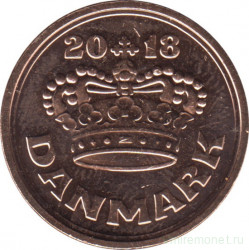 Монета. Дания. 50 эре 2018 год.