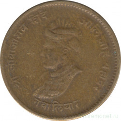 Монета. Индия Британская. Гвалиор. 1/2 анны 1942 год.