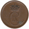 Монета. Дания. 1 эре 1894 год.