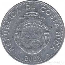 Монета. Коста-Рика. 10 колонов 2005 год.