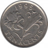 Монета. Бермудские острова. 10 центов 1995 год. ав.
