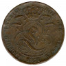 Монета. Бельгия. 5 сантимов 1852 год.