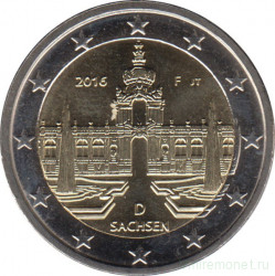 Монета. Германия. 2 евро 2016 год. Саксония (F).
