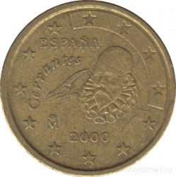Монета. Испания. 10 центов 2000 год.