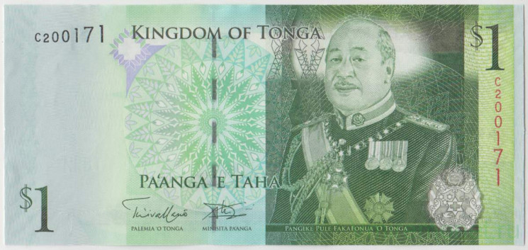 Банкнота. Тонга. 1 паанга 2009 год.