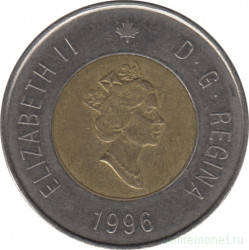 Монета. Канада. 2 доллара 1996 год.