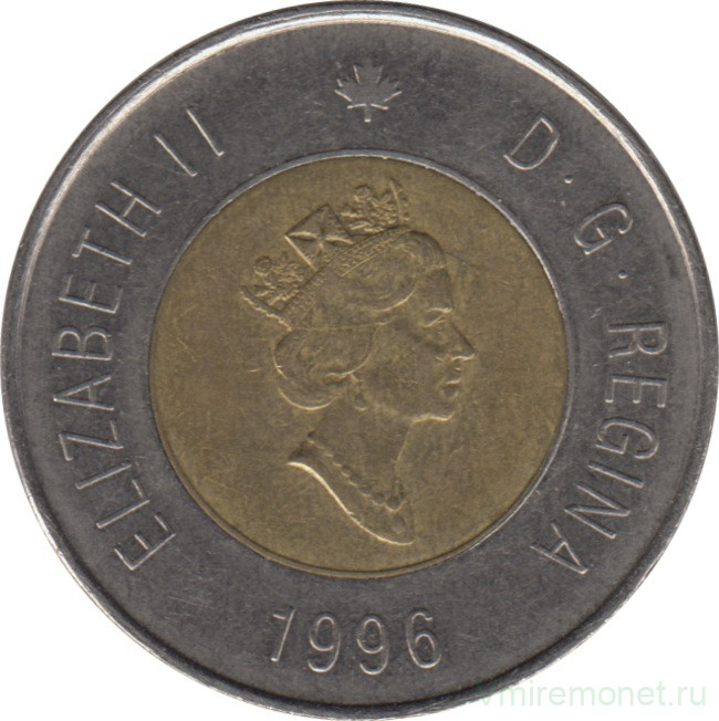 Монета. Канада. 2 доллара 1996 год.