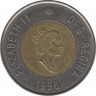 Монета. Канада. 2 доллара 1996 года. ав.