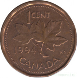 Монета. Канада. 1 цент 1994 год.