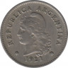 Монета. Аргентина. 10 сентаво 1921 год. ав.