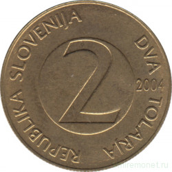 Монета. Словения. 2 толара 2004 год.