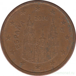 Монета. Испания. 5 центов 2014 год.