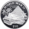 Монета. Либерия. 10 долларов 1997  год. Вторая мировая война. Северо-Африканская кампания. ав.