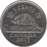 Монета. Канада. 5 центов 2013 год. ав.