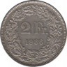  Монета. Швейцария. 2 франка 1986 год. ав.