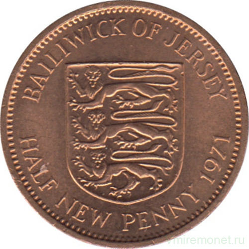Монета. Великобритания. Джерси. 1/2 пенни 1971 год.