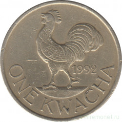 Монета. Малави. 1 квача 1992 год.