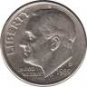  Монета. США. 10 центов 1989 год. Монетный двор D. ав.