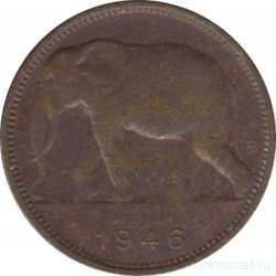 Монета. Бельгийское Конго. 1 франк 1946 год.