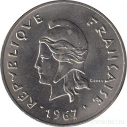 Монета. Французская Полинезия. 50 франков 1967 год.