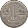Монета. Австралия. 3 пенса 1954 год. ав.