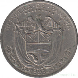 Монета. Панама. 1/4 бальбоа 1993 год.