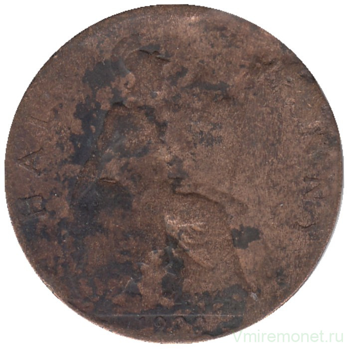 Монета. Великобритания. 1/2 пенни 1900 год. 