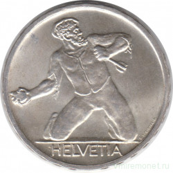 Монета. Швейцария. 5 франков 1944 год. 500 лет Битве у Сент-Якоба.