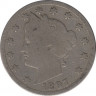 Монета. США. 5 центов 1897 год. ав.