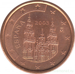 Монета. Испания. 2 цента 2002 год.