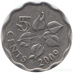 Монета. Свазиленд. 5 центов 2009 год.
