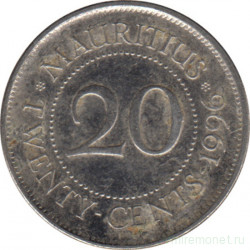 Монета. Маврикий. 20 центов 1996 год.