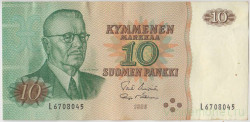 Банкнота. Финляндия. 10 марок 1980 год. Тип 111а (21).