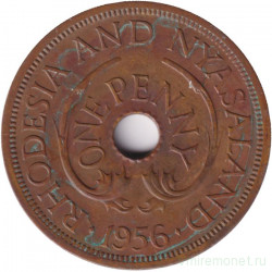 Монета. Родезия и Ньясаленд. 1 пенни 1956 год.