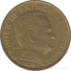 Монета. Монако. 10 сантимов 1976 год.