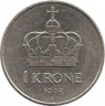 Монета. Норвегия. 1 крона 1995 год.
