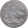 Монета. Австралия. 6 пенсов 1927 год. ав.