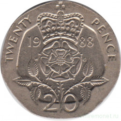 Монета. Великобритания. 20 пенсов 1988 год.