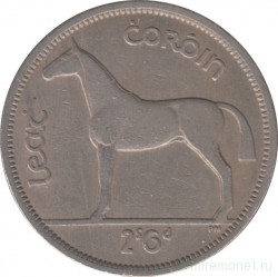 Монета. Ирландия. 1/2 кроны 1955 год.