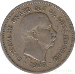 Монета. Люксембург. 5 сантимов 1908 год.