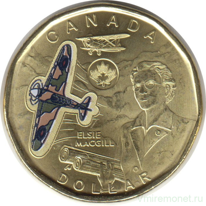 Монета. Канада. 1 доллар 2023 год. 70 лет со дня рождения Элси Макгилл. Цветная эмаль.