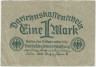 Банкнота. Кредитный билет. Германия. Веймарская республика. 1 марка 1922 год.