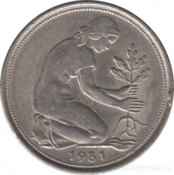 Монета. ФРГ. 50 пфеннигов 1981 год. Монетный двор - Гамбург (J).