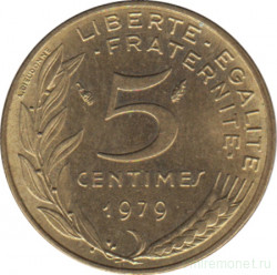 Монета. Франция. 5 сантимов 1979 год.