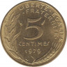 Монета. Франция. 5 сантимов 1979 год. ав.