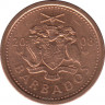 Монета. Барбадос. 1 цент 2008 год. ав.