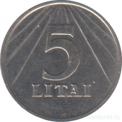 Монета. Литва. 5 литов 1991 год.