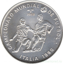 Монета. Куба. 5 песо 1988 год. Чемпионат мира по футболу 1990 года в Италии.