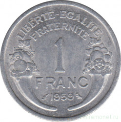 Монета. Франция. 1 франк 1959 год. Монетный двор - Париж.