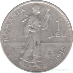 Монета. Румыния. 1 лей 1912 год.